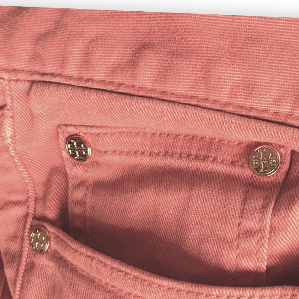 Tory Burch Alexa Cropped Skinny Jeans – Size 28 – Coral Pink - Picture 7 of 10